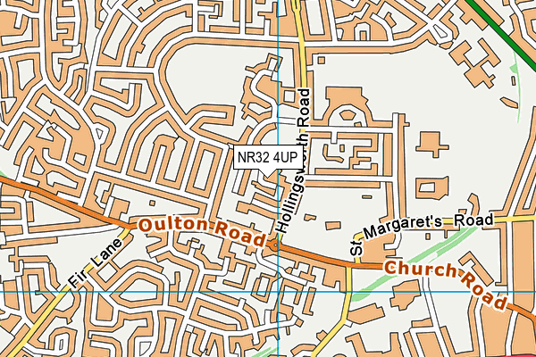 NR32 4UP map - OS VectorMap District (Ordnance Survey)