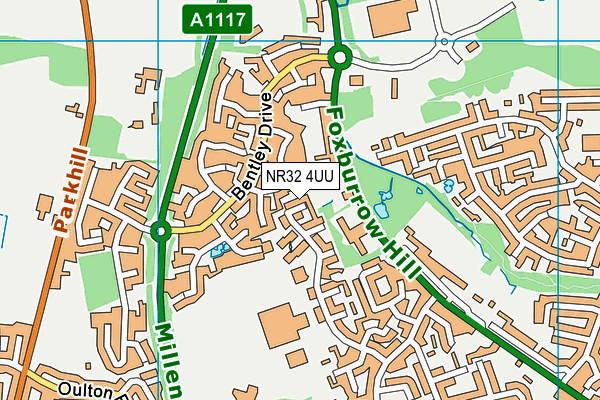 NR32 4UU map - OS VectorMap District (Ordnance Survey)