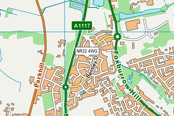 NR32 4WG map - OS VectorMap District (Ordnance Survey)