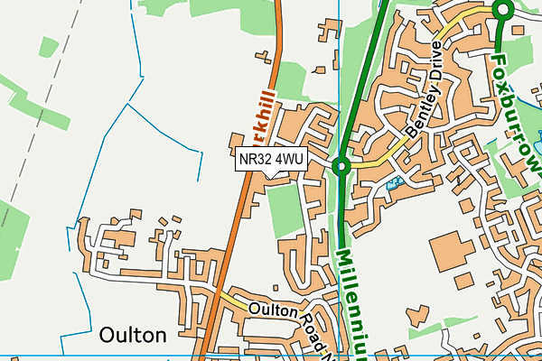 NR32 4WU map - OS VectorMap District (Ordnance Survey)