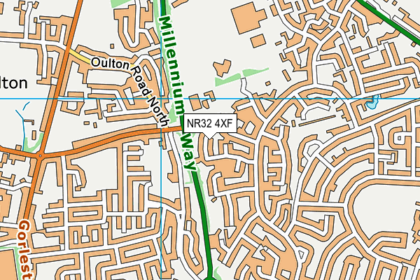 NR32 4XF map - OS VectorMap District (Ordnance Survey)