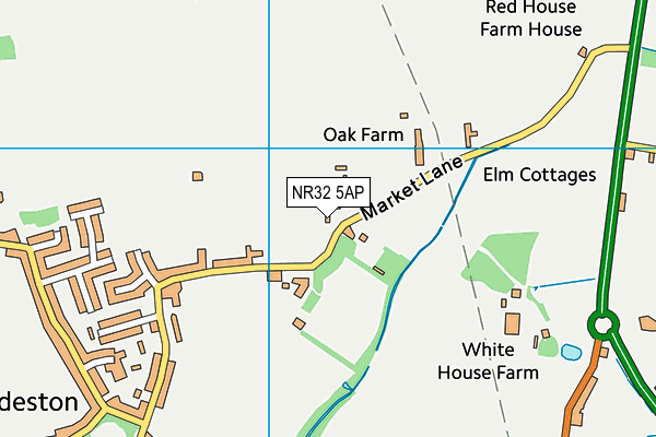 NR32 5AP map - OS VectorMap District (Ordnance Survey)