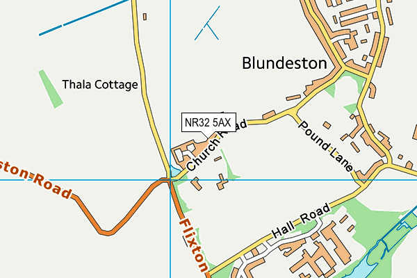 Blundeston Church of England Voluntary Controlled Primary School map (NR32 5AX) - OS VectorMap District (Ordnance Survey)