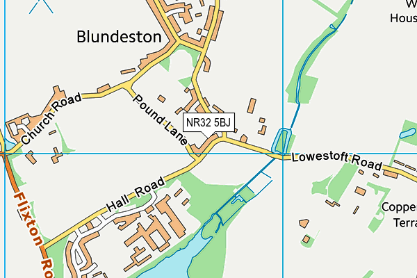 NR32 5BJ map - OS VectorMap District (Ordnance Survey)