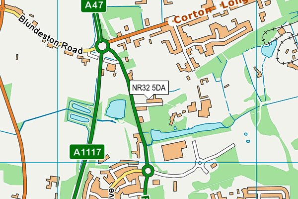 NR32 5DA map - OS VectorMap District (Ordnance Survey)