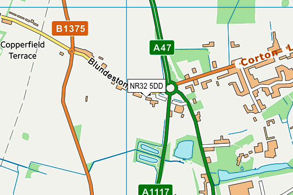 NR32 5DD map - OS VectorMap District (Ordnance Survey)