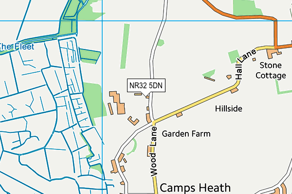 NR32 5DN map - OS VectorMap District (Ordnance Survey)