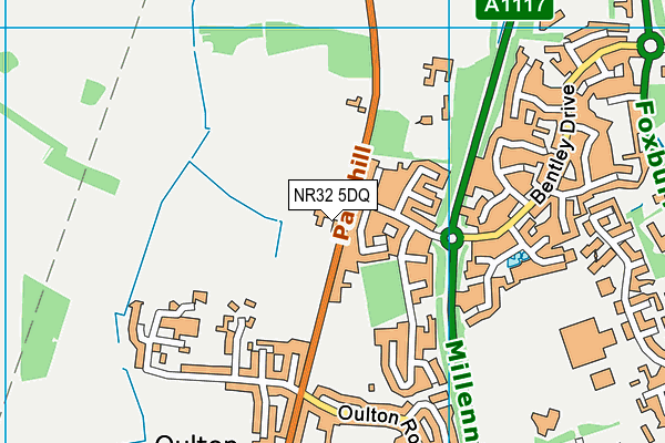 NR32 5DQ map - OS VectorMap District (Ordnance Survey)