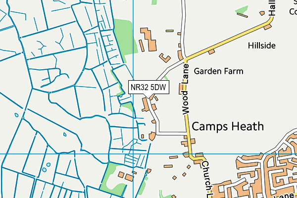 NR32 5DW map - OS VectorMap District (Ordnance Survey)