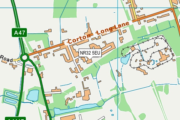 NR32 5EU map - OS VectorMap District (Ordnance Survey)