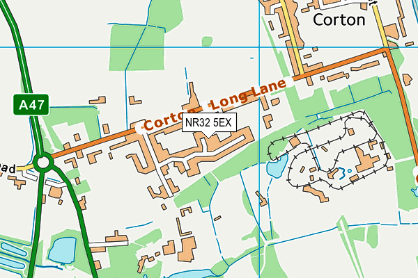 NR32 5EX map - OS VectorMap District (Ordnance Survey)