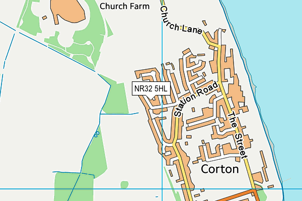 NR32 5HL map - OS VectorMap District (Ordnance Survey)