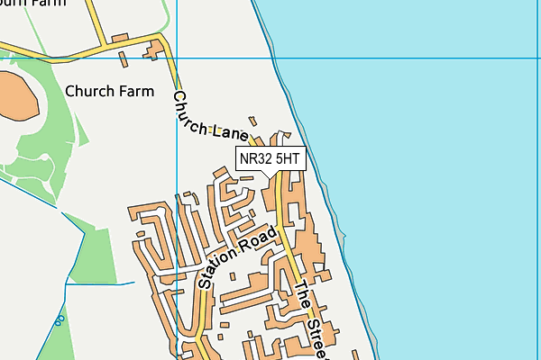 NR32 5HT map - OS VectorMap District (Ordnance Survey)