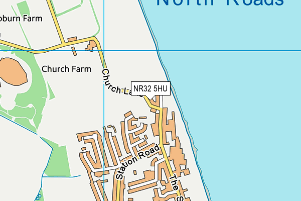 NR32 5HU map - OS VectorMap District (Ordnance Survey)