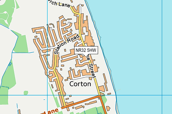 Corton Church of England Voluntary Aided Primary School map (NR32 5HW) - OS VectorMap District (Ordnance Survey)