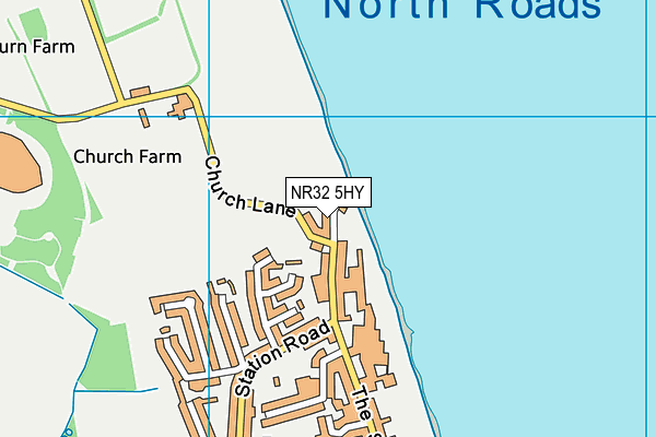 NR32 5HY map - OS VectorMap District (Ordnance Survey)