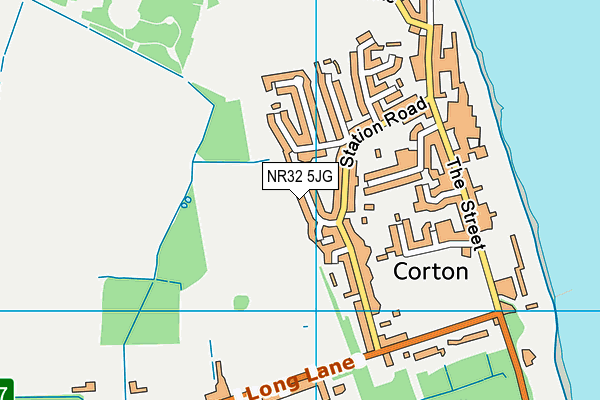 NR32 5JG map - OS VectorMap District (Ordnance Survey)