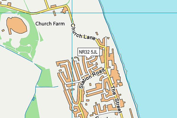NR32 5JL map - OS VectorMap District (Ordnance Survey)