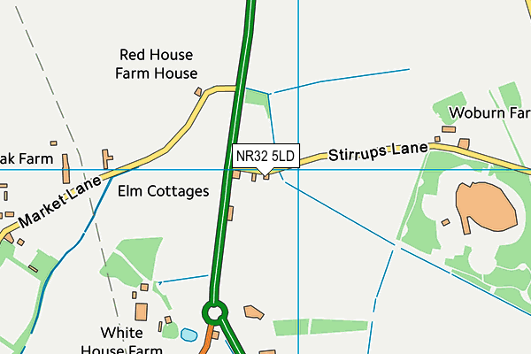 NR32 5LD map - OS VectorMap District (Ordnance Survey)