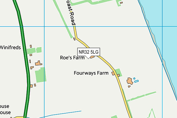 NR32 5LG map - OS VectorMap District (Ordnance Survey)
