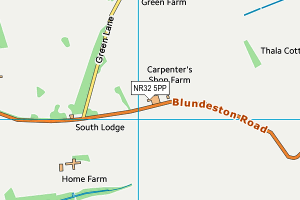 NR32 5PP map - OS VectorMap District (Ordnance Survey)
