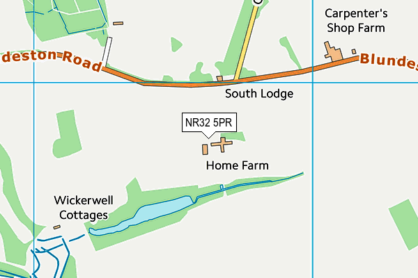 NR32 5PR map - OS VectorMap District (Ordnance Survey)