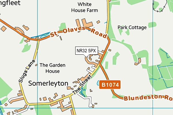 NR32 5PX map - OS VectorMap District (Ordnance Survey)