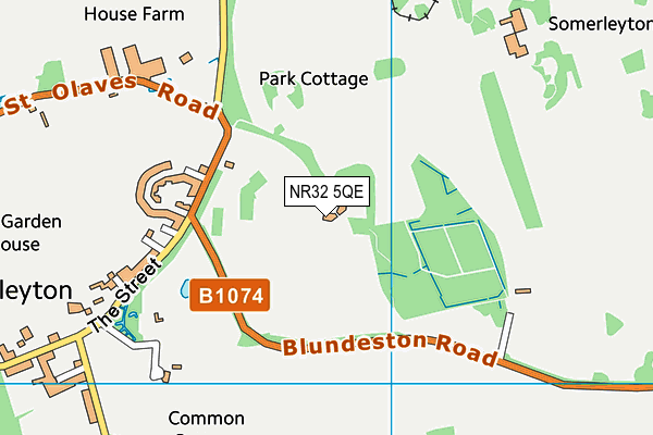 NR32 5QE map - OS VectorMap District (Ordnance Survey)