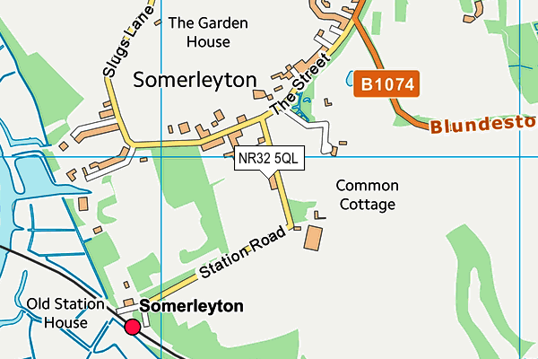 Somerleyton Playing Field map (NR32 5QL) - OS VectorMap District (Ordnance Survey)