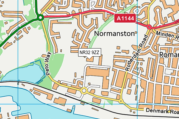 NR32 9ZZ map - OS VectorMap District (Ordnance Survey)