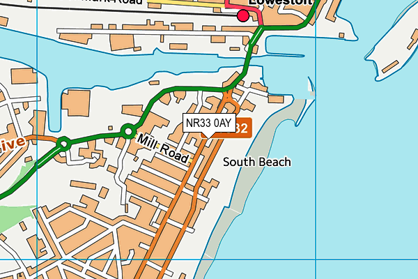 NR33 0AY map - OS VectorMap District (Ordnance Survey)