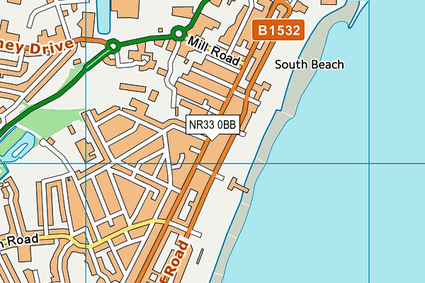 NR33 0BB map - OS VectorMap District (Ordnance Survey)