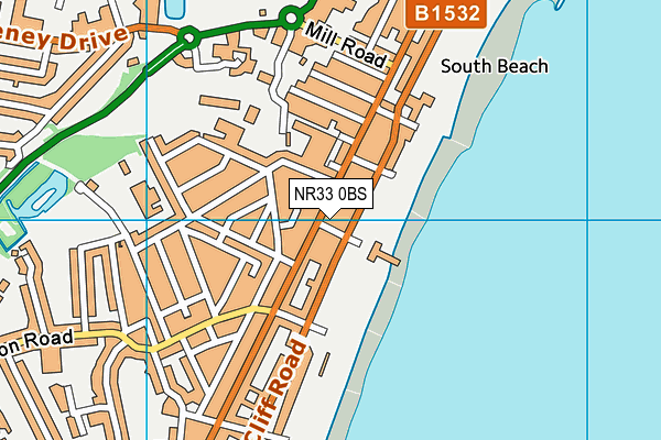 NR33 0BS map - OS VectorMap District (Ordnance Survey)