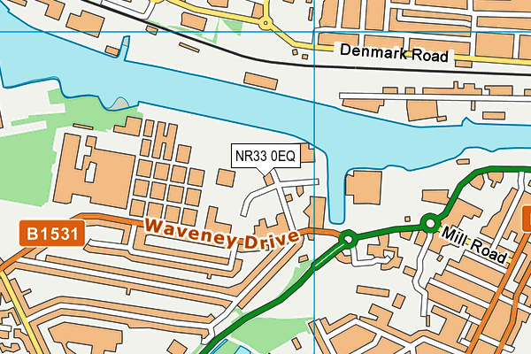 NR33 0EQ map - OS VectorMap District (Ordnance Survey)