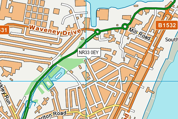 NR33 0EY map - OS VectorMap District (Ordnance Survey)