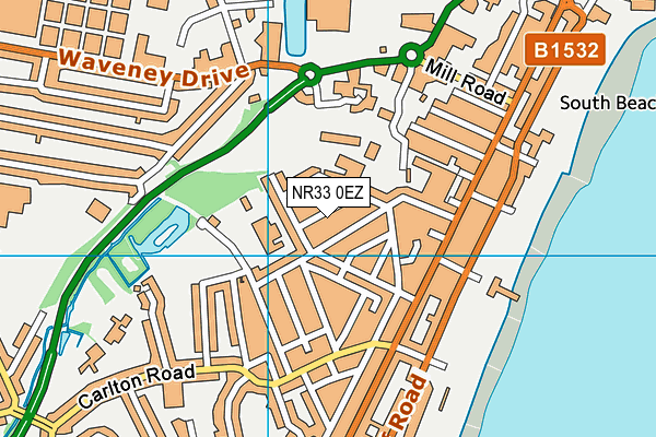 NR33 0EZ map - OS VectorMap District (Ordnance Survey)