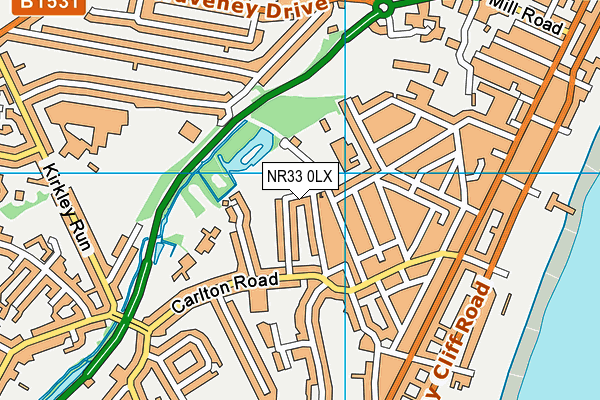 NR33 0LX map - OS VectorMap District (Ordnance Survey)