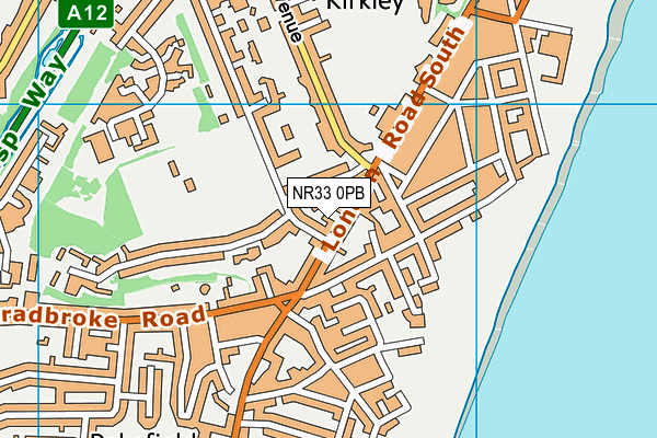 NR33 0PB map - OS VectorMap District (Ordnance Survey)