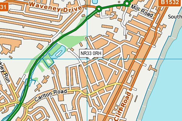 NR33 0RH map - OS VectorMap District (Ordnance Survey)