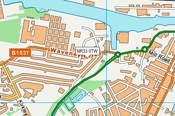 NR33 0TW map - OS VectorMap District (Ordnance Survey)