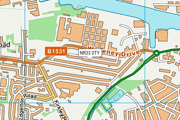 NR33 0TY map - OS VectorMap District (Ordnance Survey)