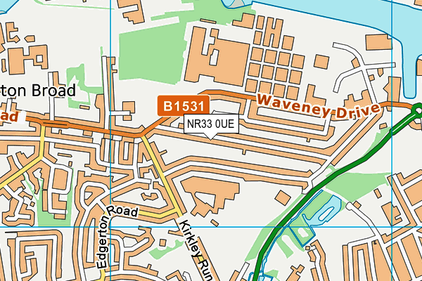 NR33 0UE map - OS VectorMap District (Ordnance Survey)