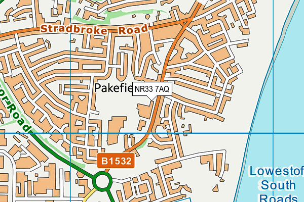 Pakefield Primary School map (NR33 7AQ) - OS VectorMap District (Ordnance Survey)
