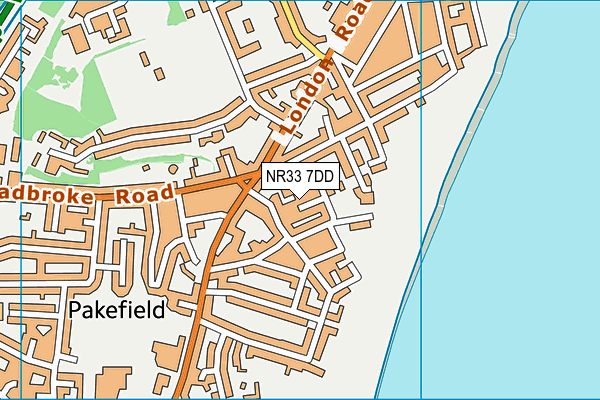 NR33 7DD map - OS VectorMap District (Ordnance Survey)