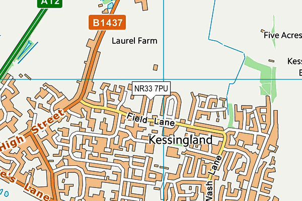 Kessingland Sports And Social Centre map (NR33 7PU) - OS VectorMap District (Ordnance Survey)