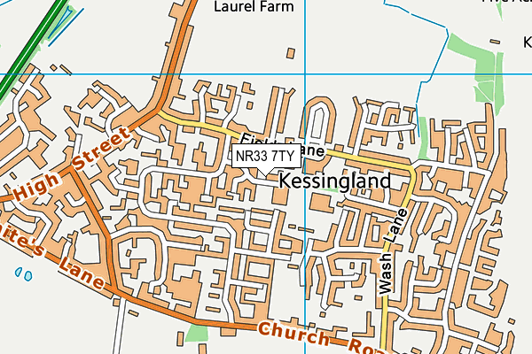 NR33 7TY map - OS VectorMap District (Ordnance Survey)