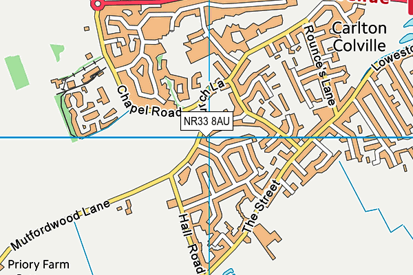 NR33 8AU map - OS VectorMap District (Ordnance Survey)