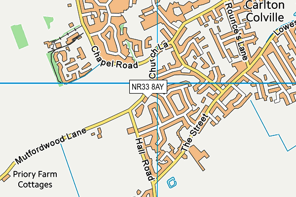 NR33 8AY map - OS VectorMap District (Ordnance Survey)