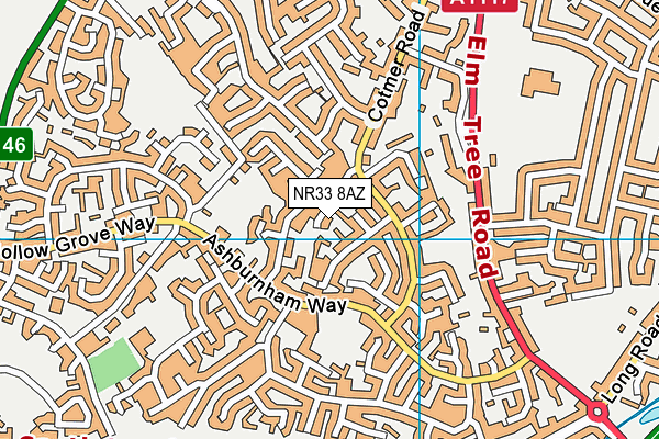 NR33 8AZ map - OS VectorMap District (Ordnance Survey)