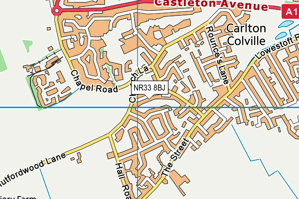 NR33 8BJ map - OS VectorMap District (Ordnance Survey)
